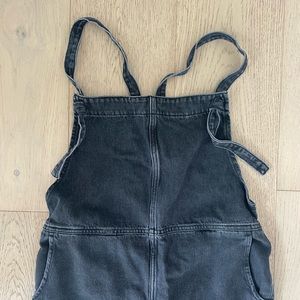 Mango black denim dungarees.